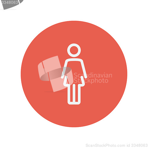Image of Woman standing thin line icon
