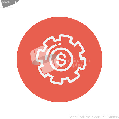 Image of Money gear thin line icon