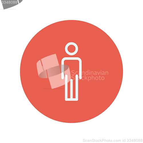 Image of Man standing thin line icon