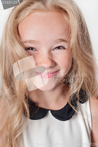 Image of Closeup portrait of happy little girl