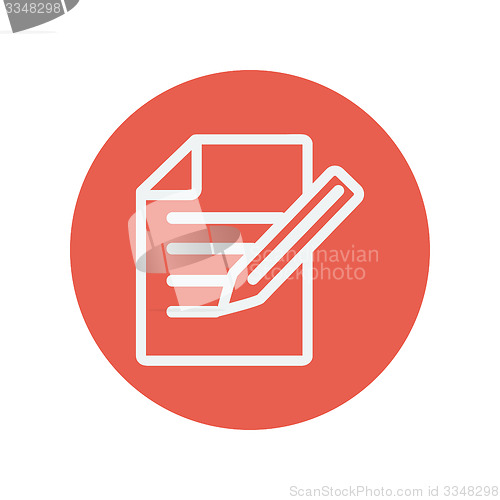 Image of Taking note thin line icon