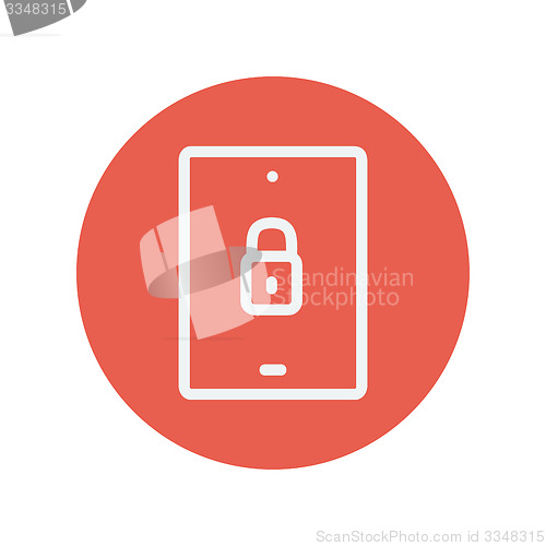 Image of Smartphone locked thin line icon