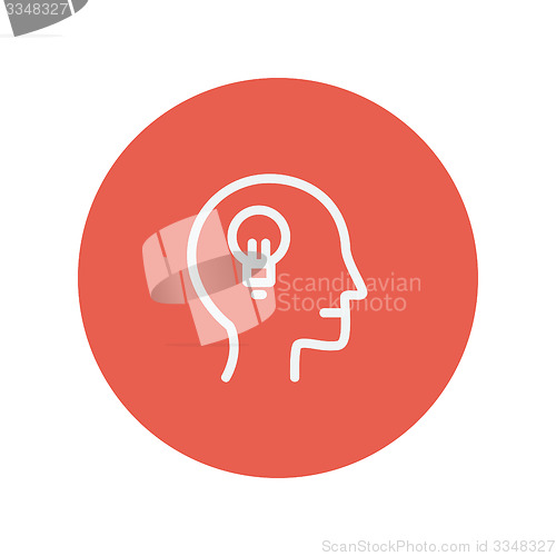 Image of Human head with idea thin line icon