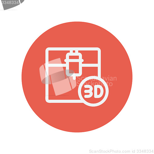Image of Three D printing machine thin line icon