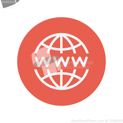 Image of Globe with website design thin line icon