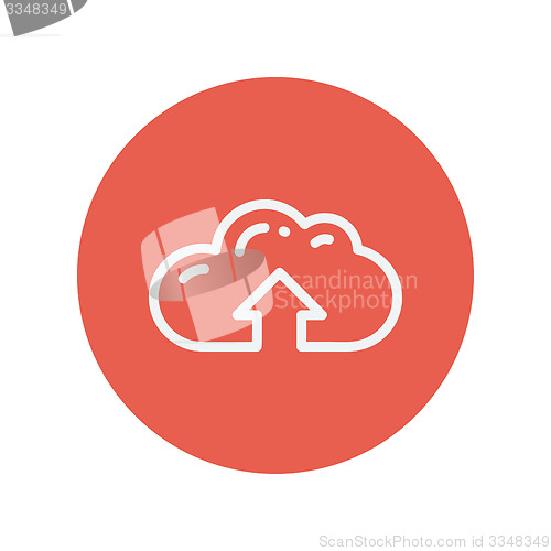 Image of Cloud upload thin line icon