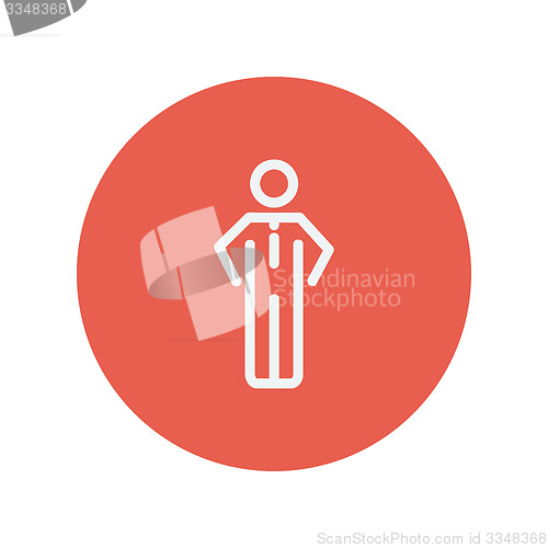Image of Man standing thin line icon
