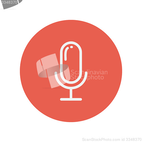 Image of Retro microphone thin line icon