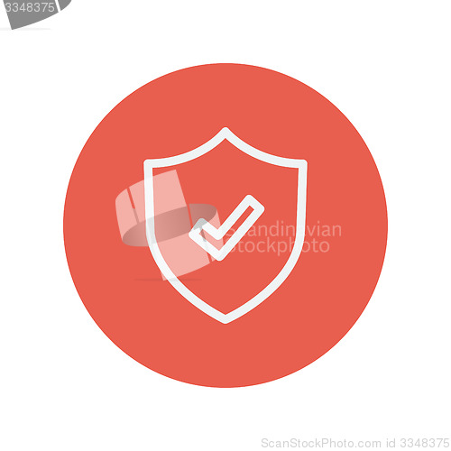 Image of Shield with check mark thin line icon