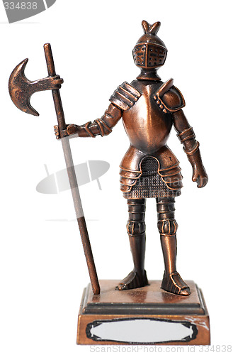 Image of figure of knight isolated over white