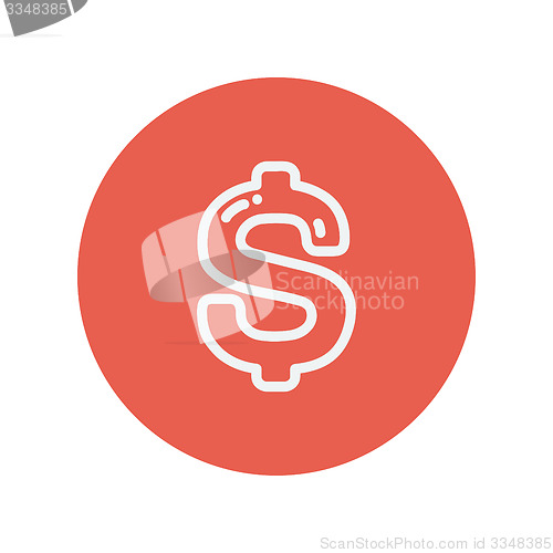 Image of Dollar symbol thin line icon