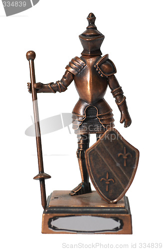 Image of figure of knight isolated over white