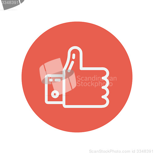 Image of Thumbs up thin line icon