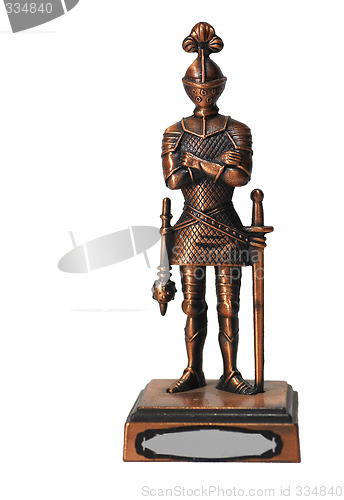 Image of figure of knight isolated over white