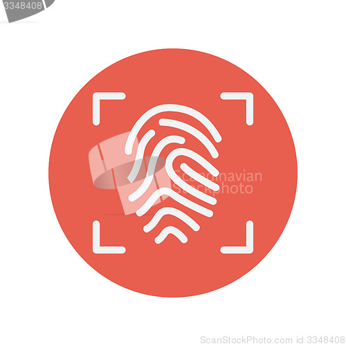 Image of Fingerprint scanning thin line icon