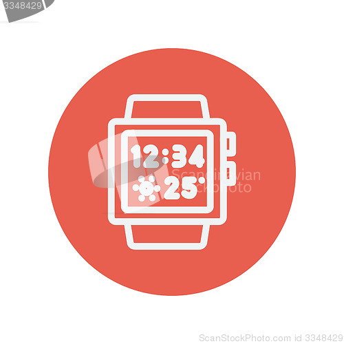 Image of Trendy smartwatch thin line icon