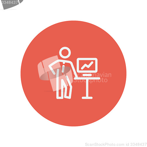 Image of Business presentation thin line icon