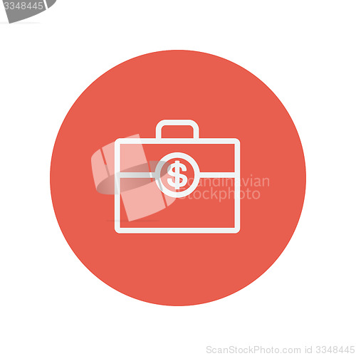 Image of Money suitcase thin line icon