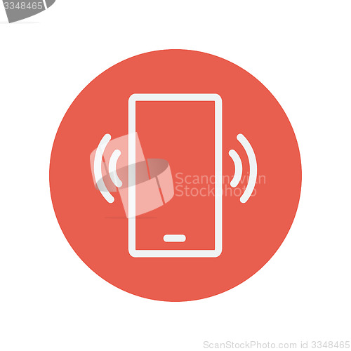 Image of Mobile phone vibrating thin line icon