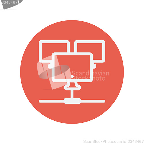 Image of Three touch screen devices thin line icon