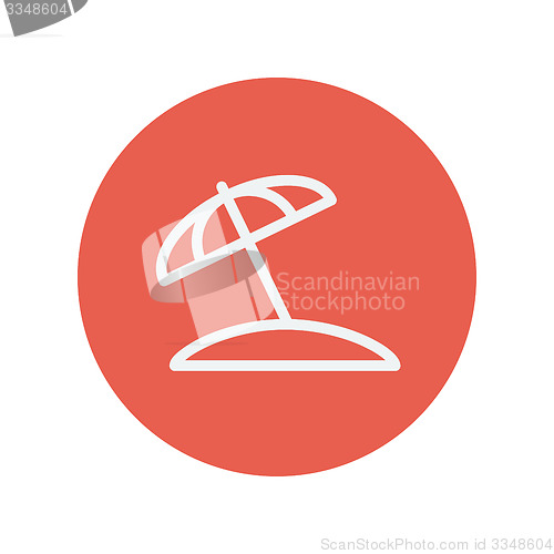 Image of Beach umbrella thin line icon