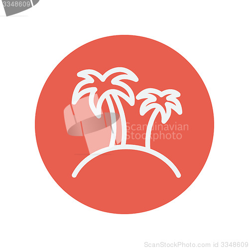 Image of Two palm trees thin line icon