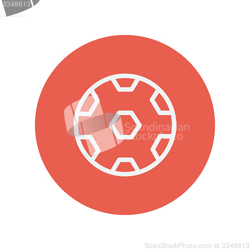 Image of Soccer ball thin line icon