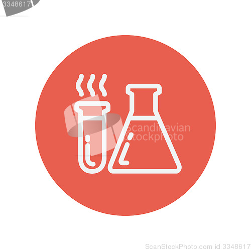 Image of Test tube and beaker thin line icon