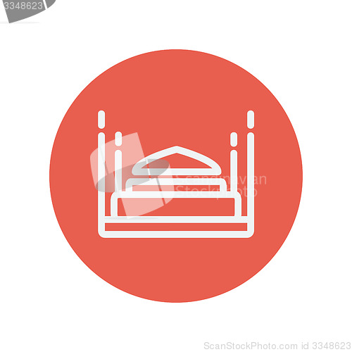 Image of Double bed thin line icon