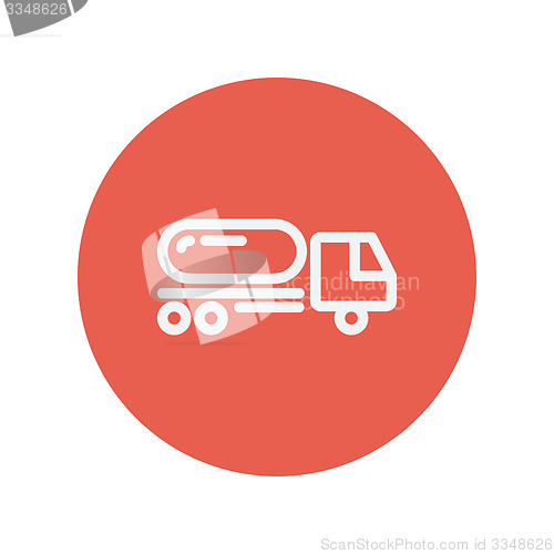 Image of Fuel truck thin line icon