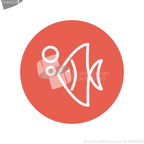 Image of Tropical fish thin line icon