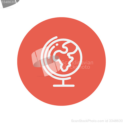 Image of World globe with stand thin line icon