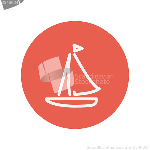 Image of Sailboat thin line icon