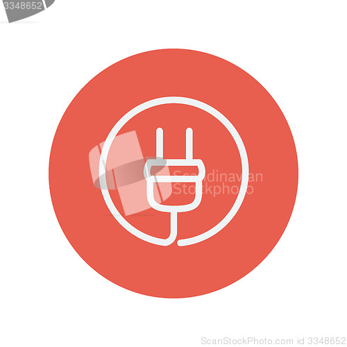 Image of Electrical plug thin line icon