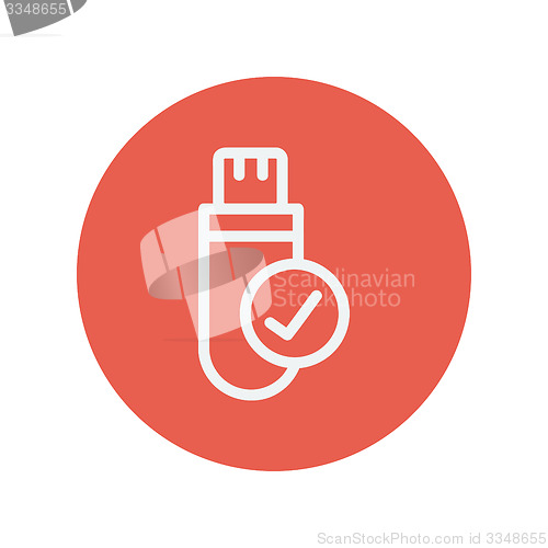 Image of USB flash drive thin line icon