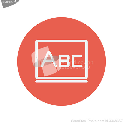 Image of Big letters ABC on the blackboard thin line icon