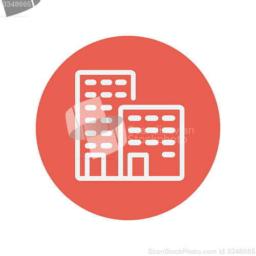 Image of Office buildings thin line icon