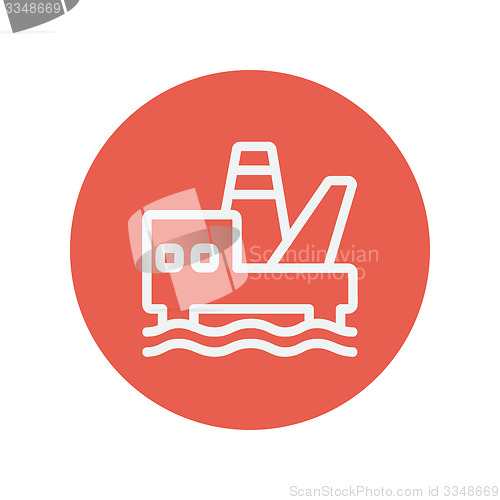 Image of Offshore oil station thin line icon