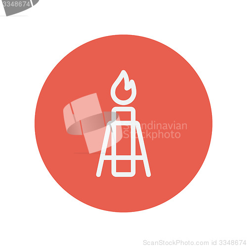Image of Candle with holder thin line icon