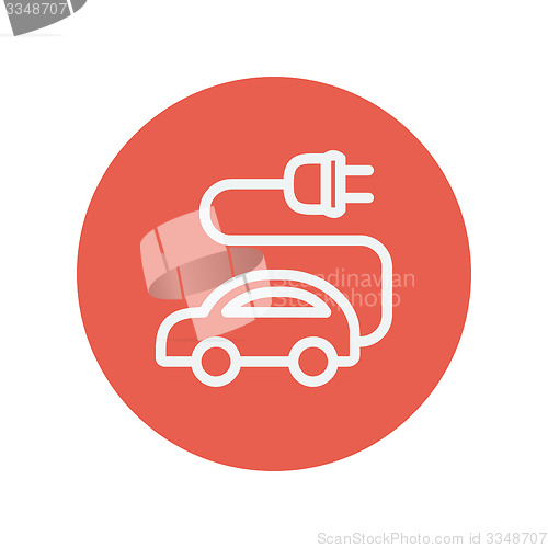 Image of Electric car thin line icon