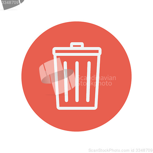 Image of Trash can thin line icon