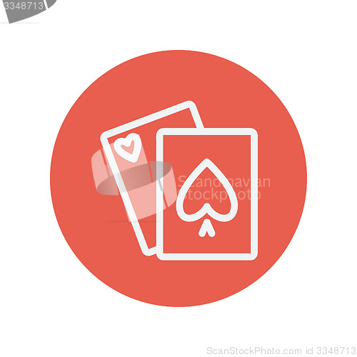 Image of Playing cards thin line icon