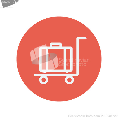 Image of Trolley luggage thin line icon