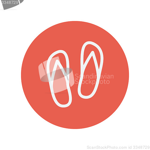 Image of Beach slippers thin line icon