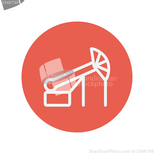 Image of Pump jack oil crane thin line icon