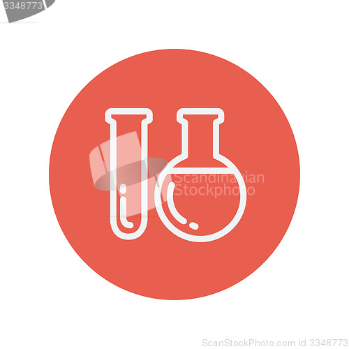 Image of Test tube thin line icon