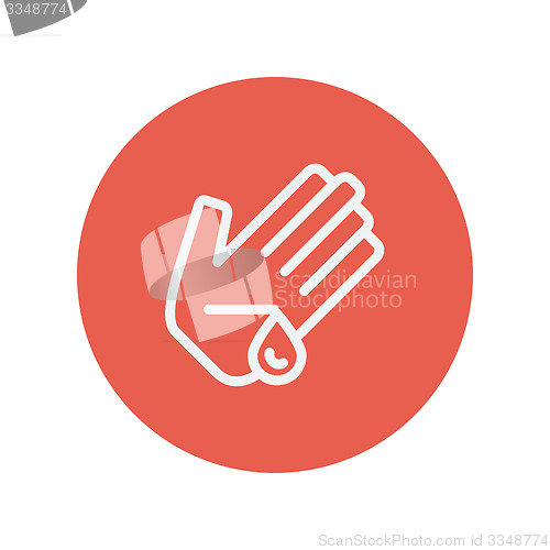 Image of Wounded palm wash thin line icon