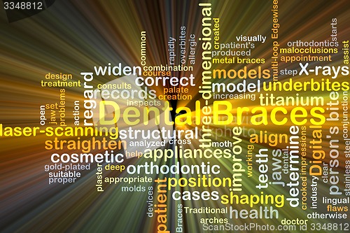 Image of Dental braces background concept glowing