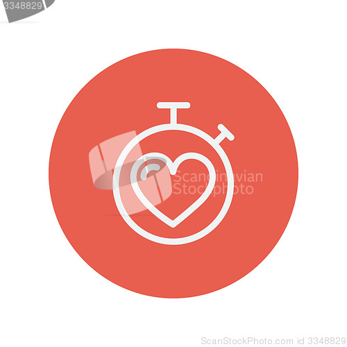 Image of Heart time thin line icon