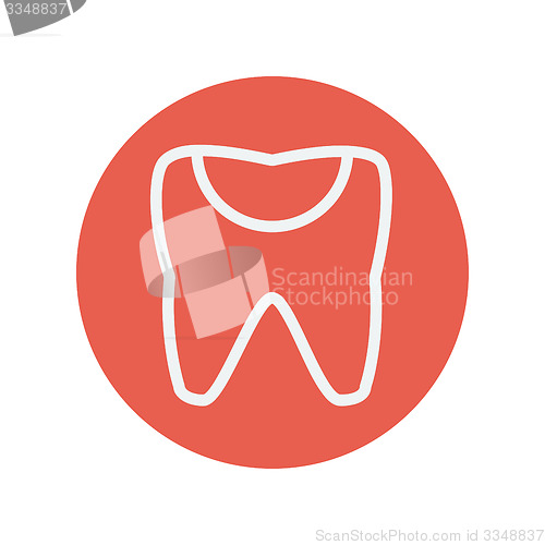 Image of Broken tooth thin line icon